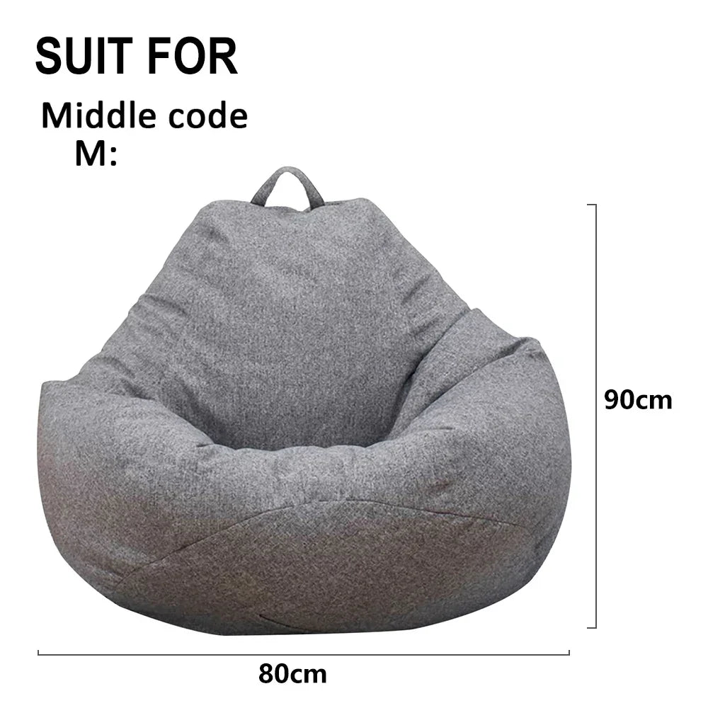 Bean Bag Sofa Cover Only 80x90cm - Linen Fabric Lazy Chair Cover (No Filler) - Deal Done