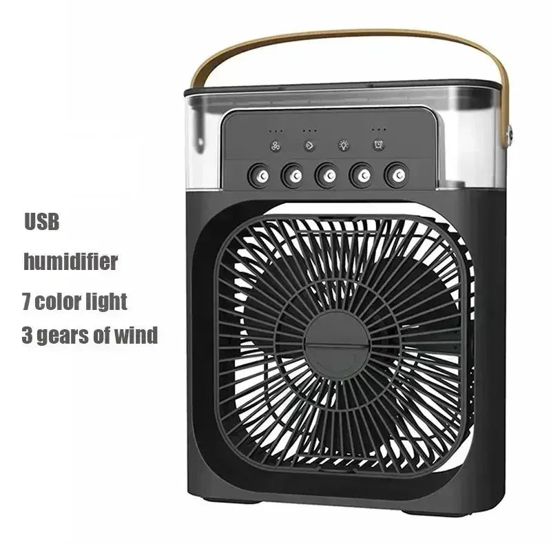 KUALOOL 3-in-1 Mini Air Cooler Fan USB - Portable Humidifier LED Night Light Desktop - Deal Done