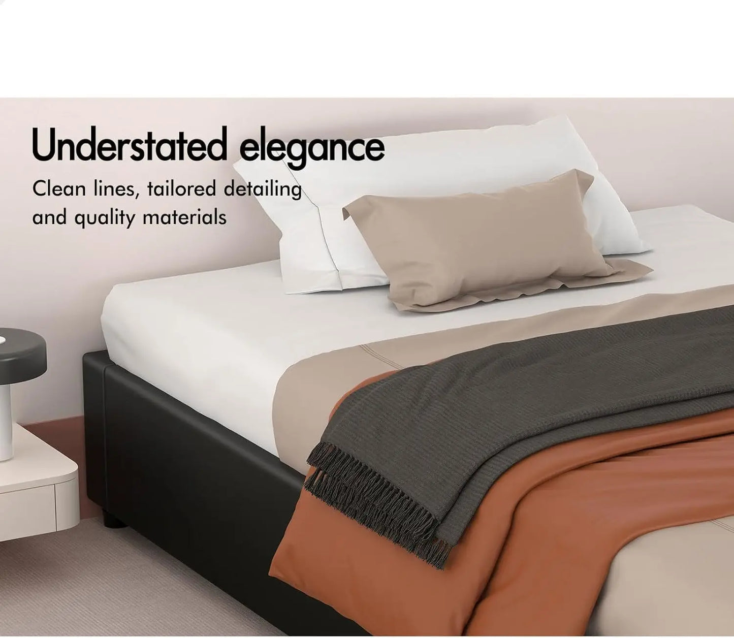 XMSJ Single Bed Frame 1600mm Gas Lift Storage - PU Leather Platform Base No Headboard - Deal Done