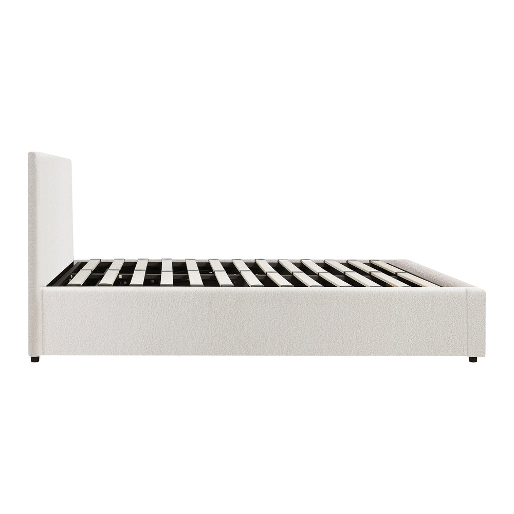 Double Bed Frame Gas Lift Storage Base White