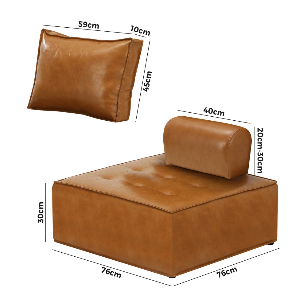 PU Leather Couch Sofa Brown