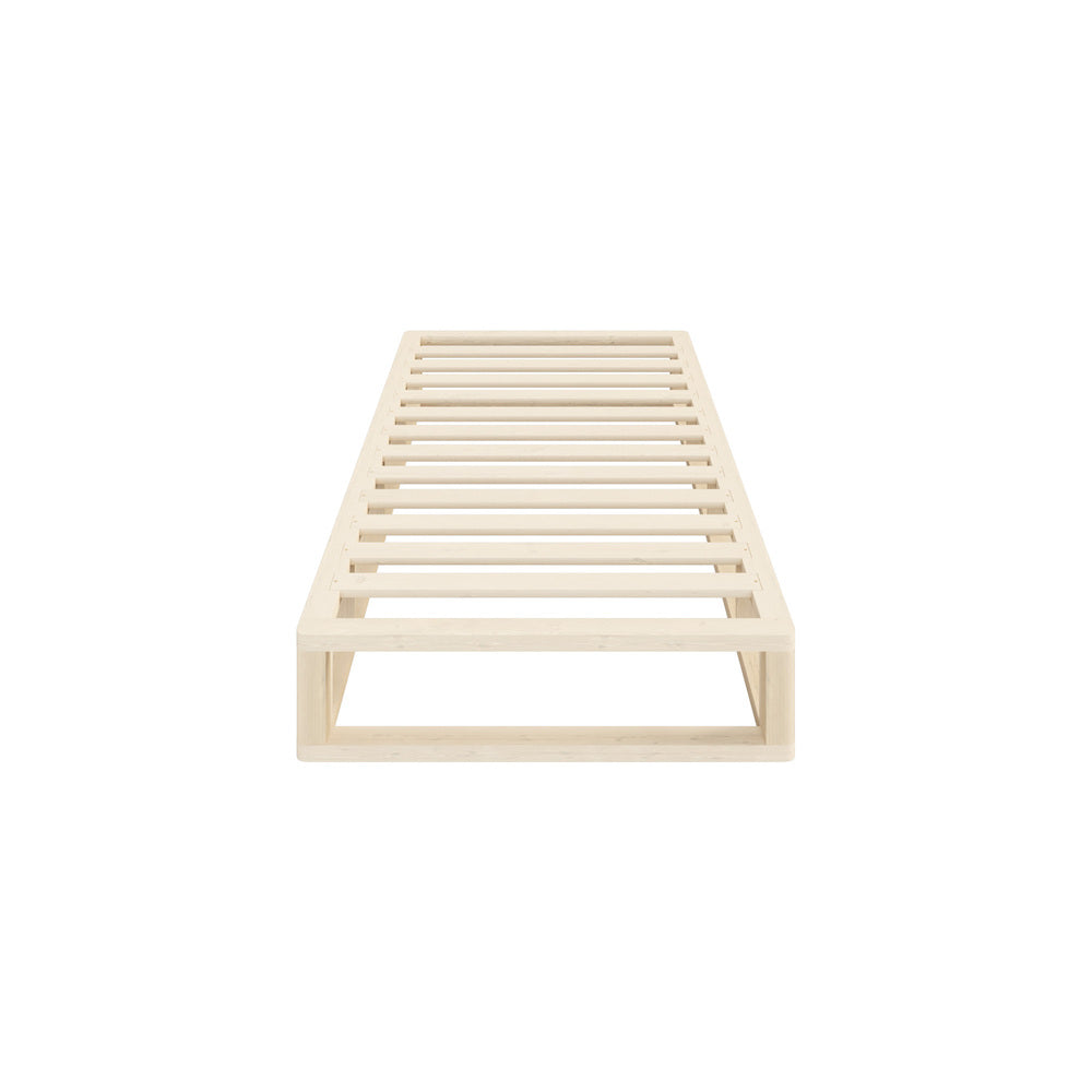 Single Size Wooden Bed Frame with Open Slatted Base