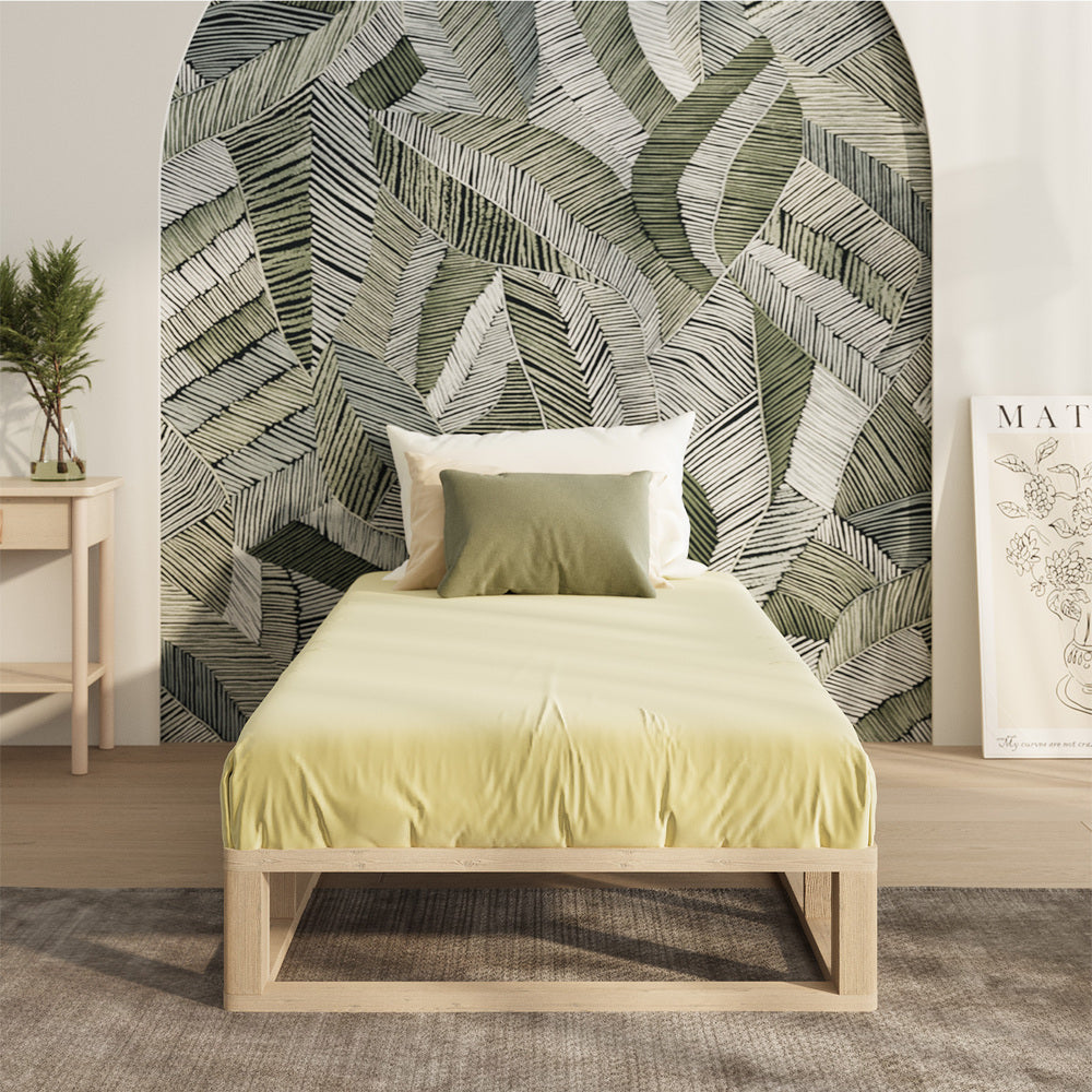 Single Size Wooden Bed Frame with Open Slatted Base