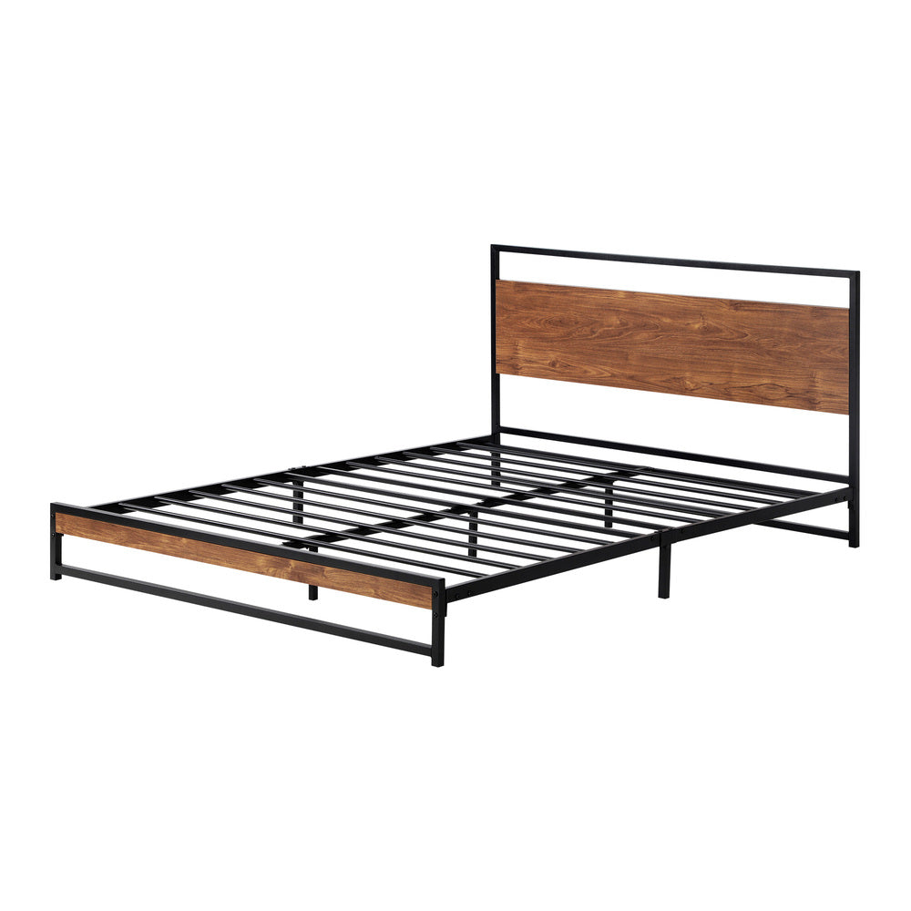 Metal Bed Frame Queen Size Wooden
