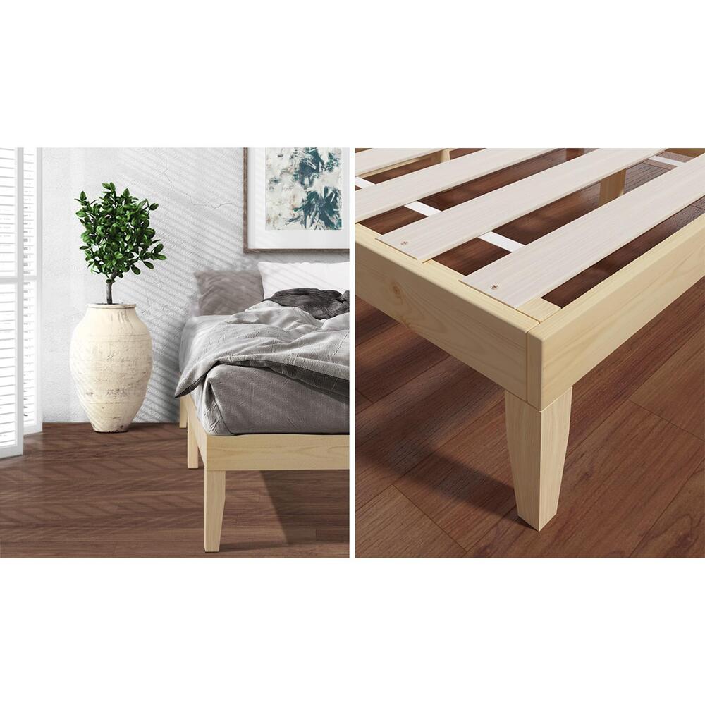 Queen Size Bed Frame Pine Wood Bed Base
