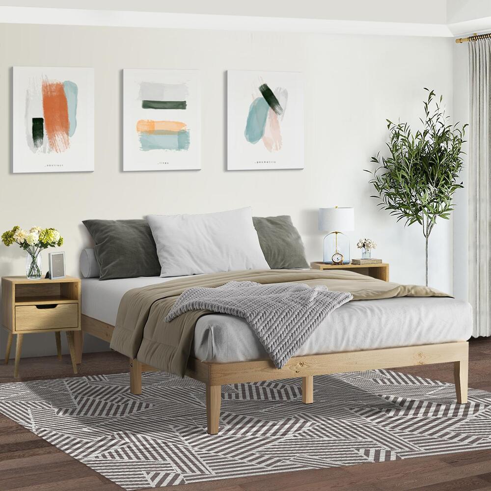 Pine Wood Double Size Bed Frame Bed Base