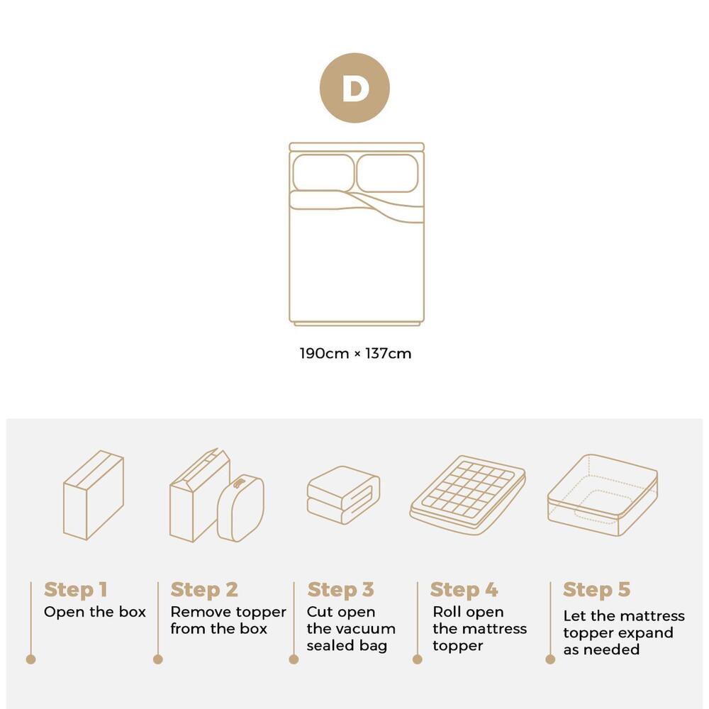 Double Mattress Topper Pillow Top Microfiber 1000GSM