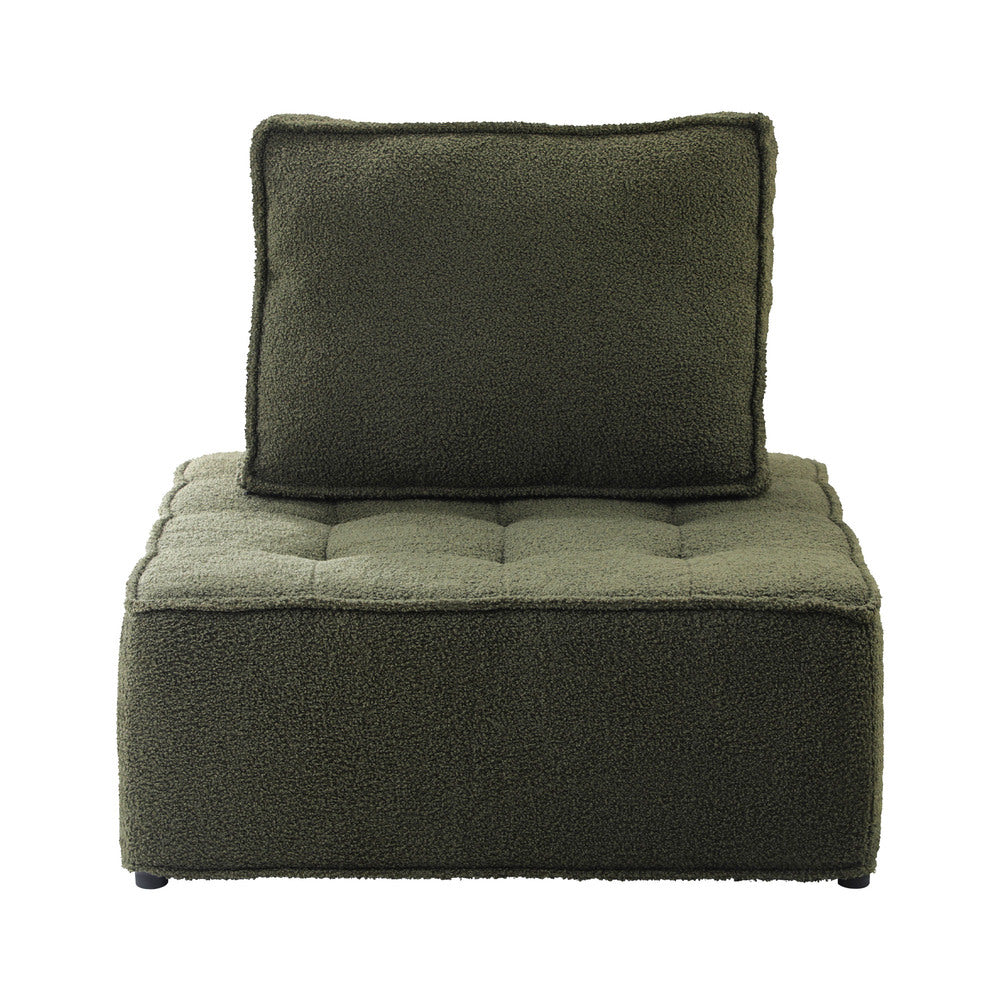 2PCS Modular Armless Sofa Lounge Chairs Sherpa Green