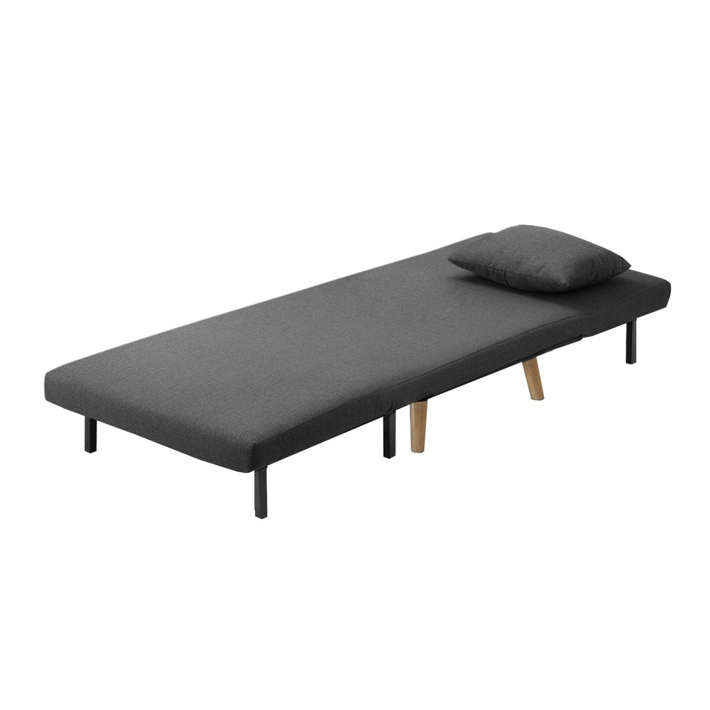 Grey Linen Fabric Single Seat Lounge Sofa Bed