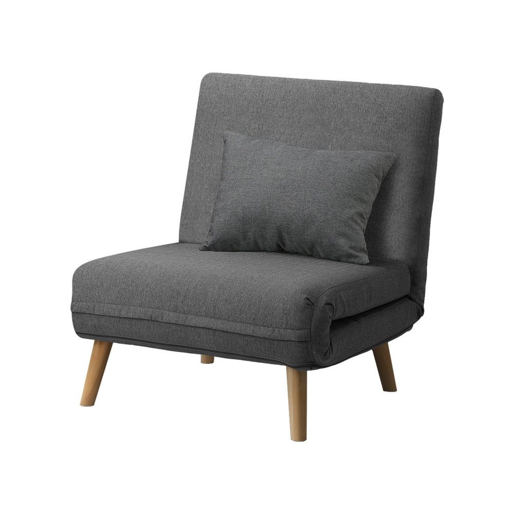 Grey Linen Fabric Single Seat Lounge Sofa Bed