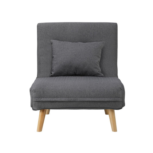 Grey Linen Fabric Single Seat Lounge Sofa Bed