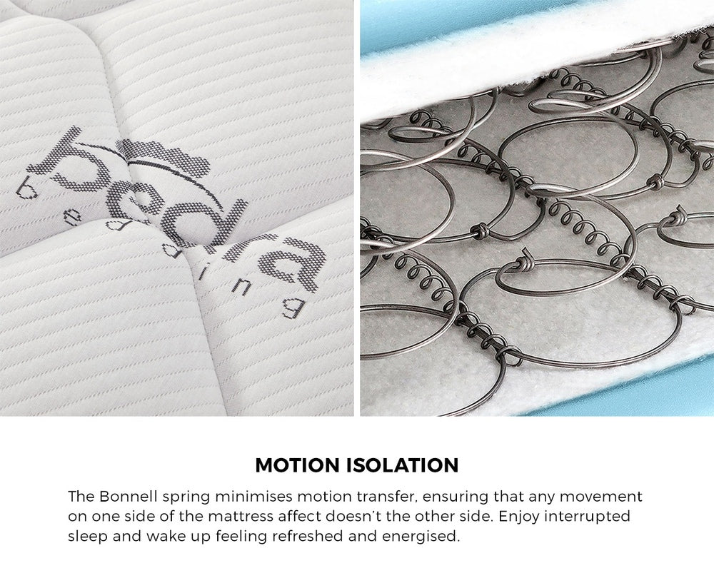 White Boucle Double Size Bed Frame with Mattress