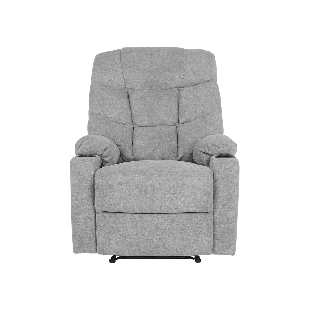 Grey Polyester Electric Recliner Massage Chair with Heat Function