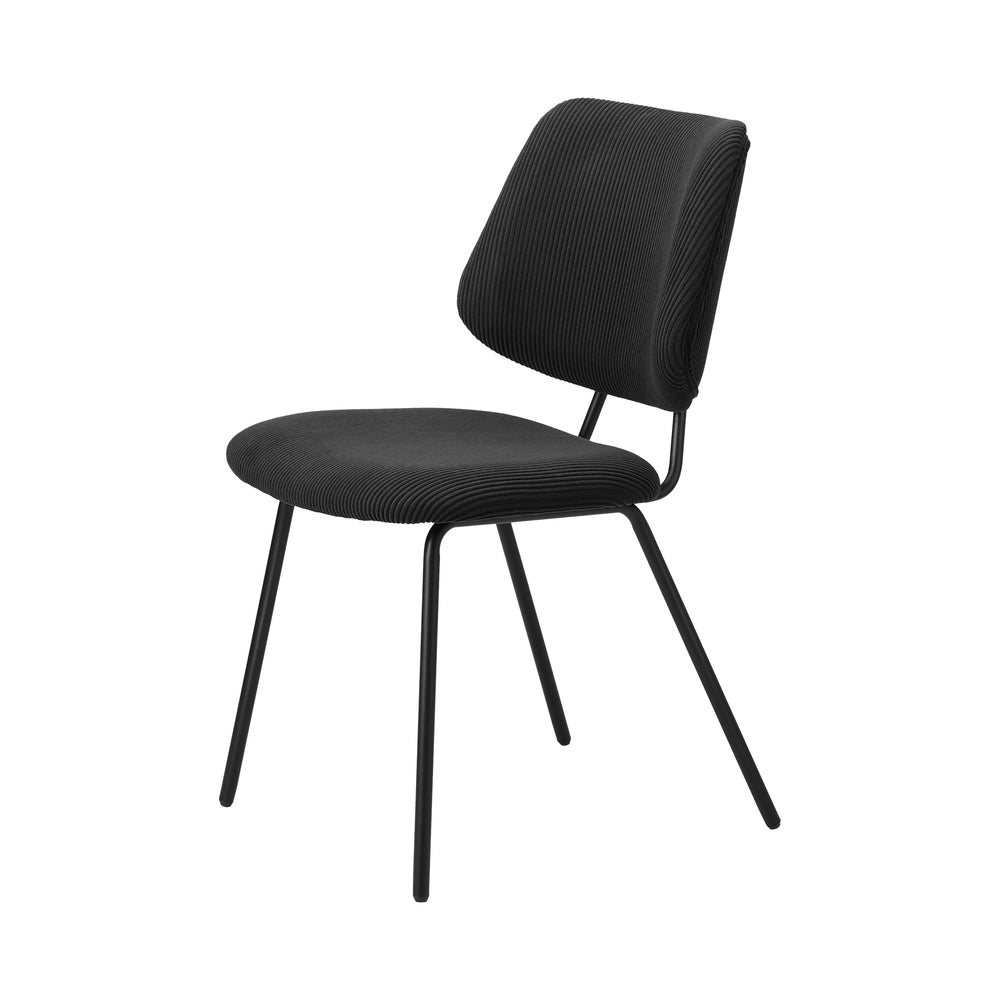 Set of 2 Dark Grey Vintage Retro Polyester Dining Chairs