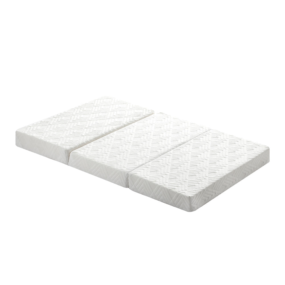 White 3-Fold Foldable Foam Mattress