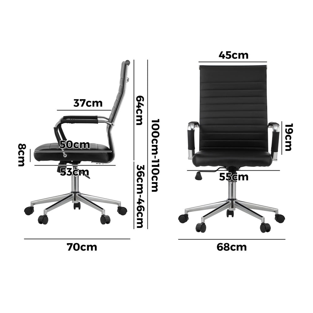 Black High Back Leather Swivel Office Chair
