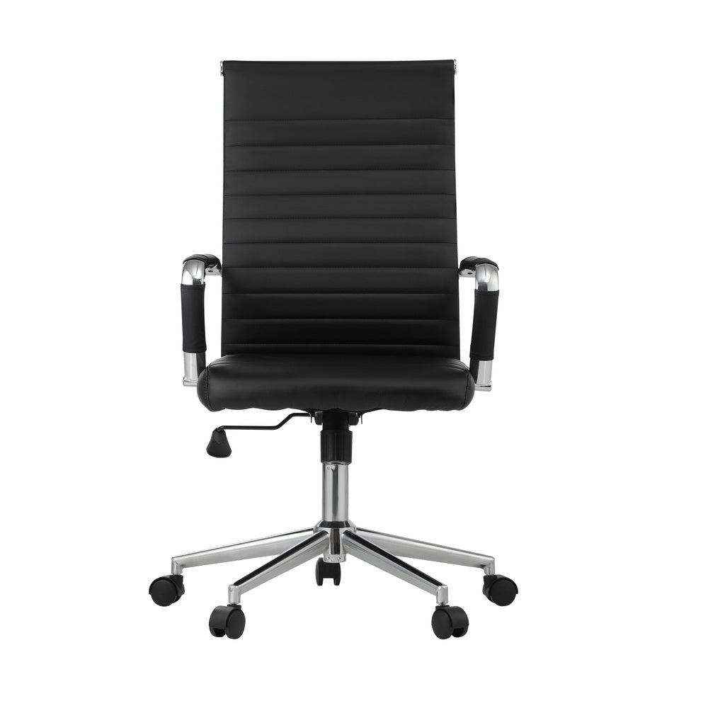 Black High Back Leather Swivel Office Chair