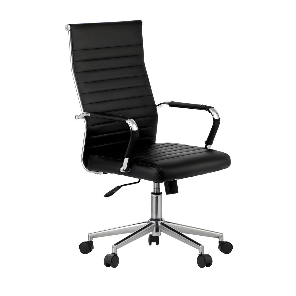 Black High Back Leather Swivel Office Chair
