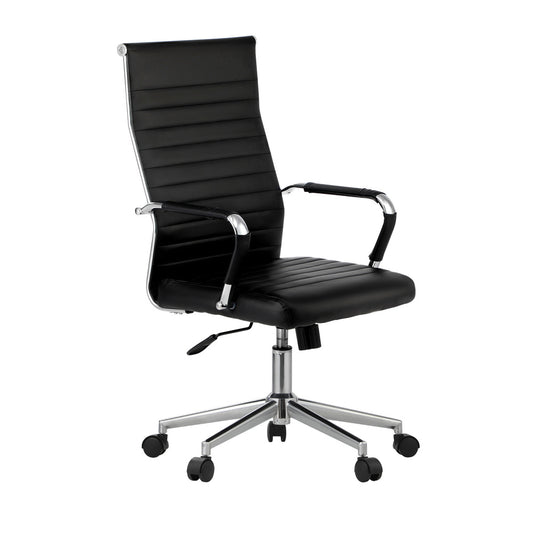Black High Back Leather Swivel Office Chair