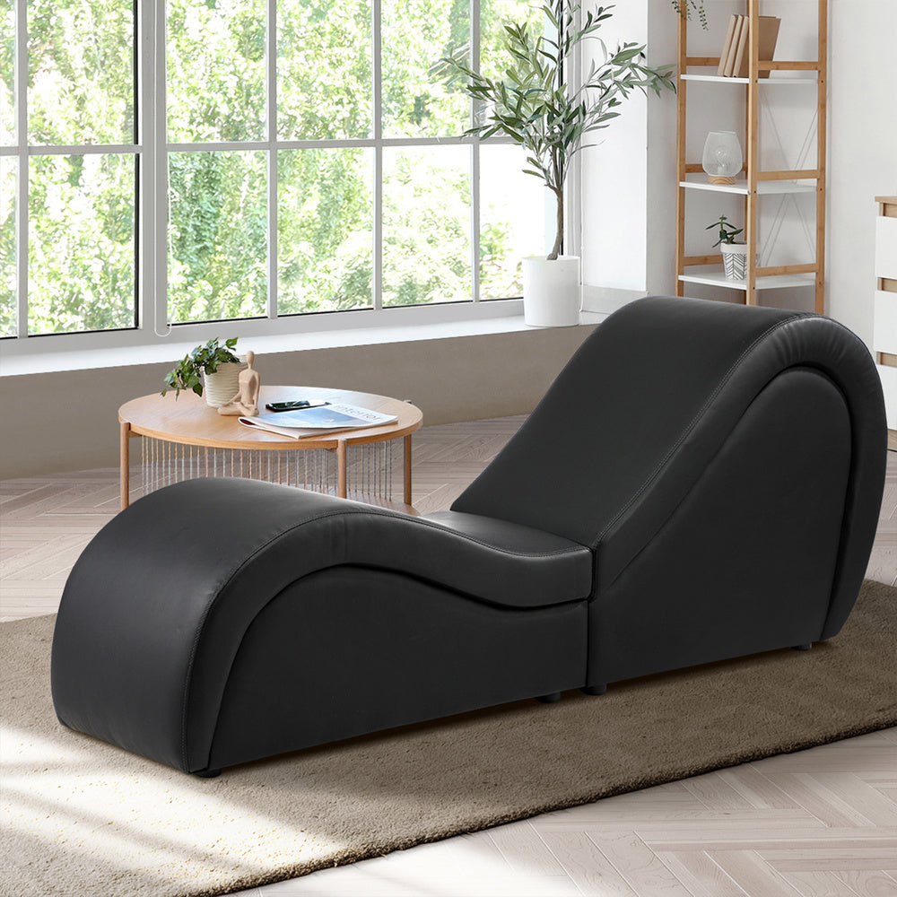 Black Tantra Sofa Love Seat Chaise Lounge Couples Yoga Bed