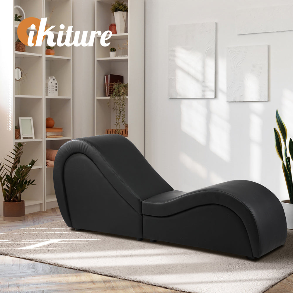 Black Tantra Sofa Love Seat Chaise Lounge Couples Yoga Bed
