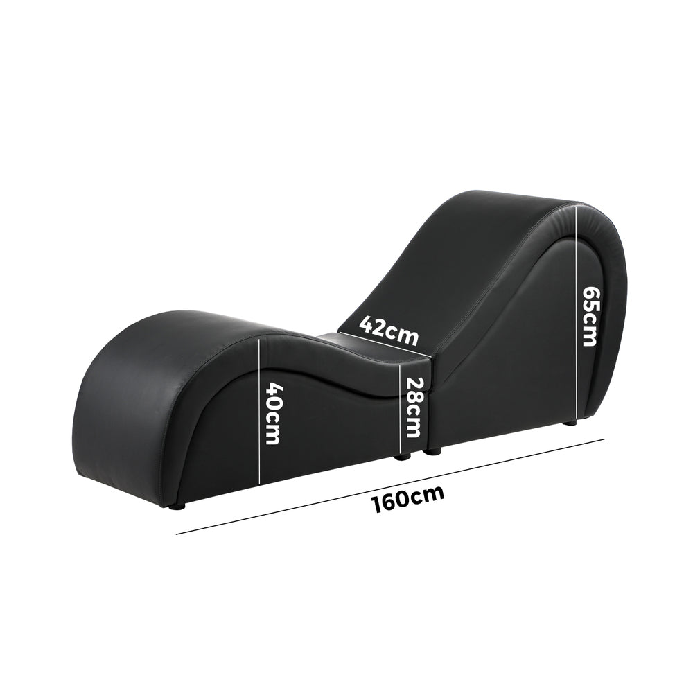 Black Tantra Sofa Love Seat Chaise Lounge Couples Yoga Bed