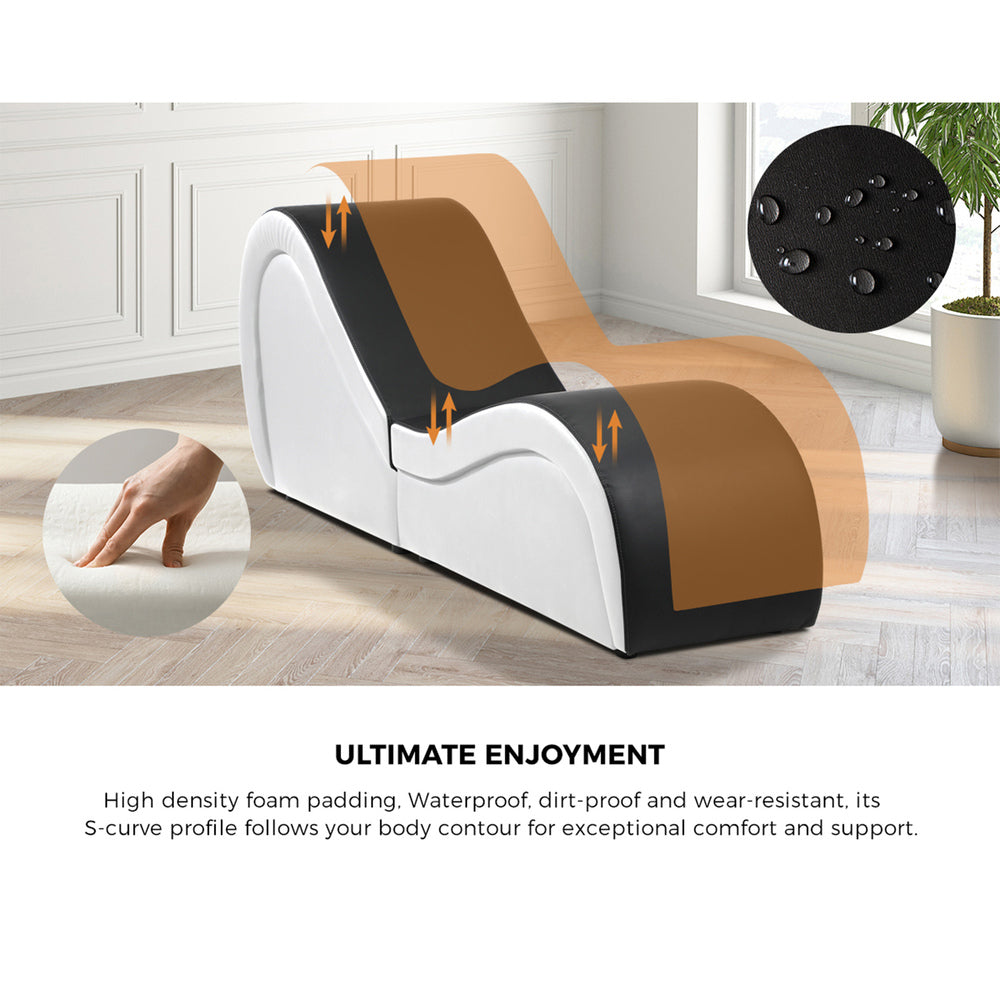 Black and White Tantra Sofa Love Seat Chaise Lounge Couples Yoga Bed