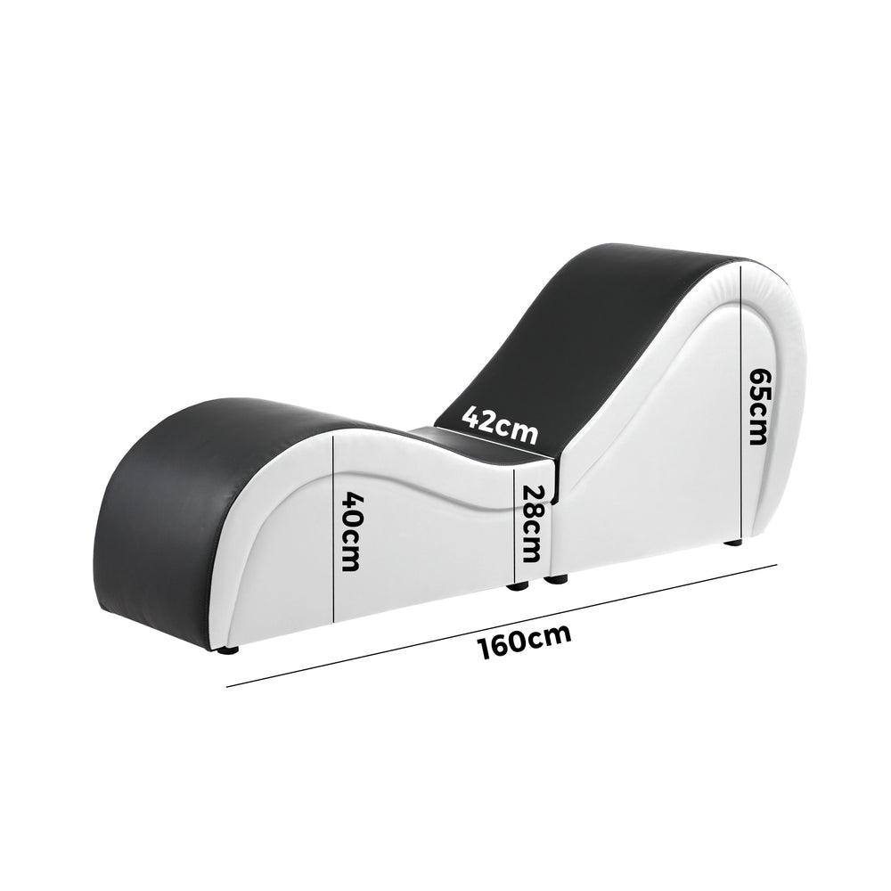 Black and White Tantra Sofa Love Seat Chaise Lounge Couples Yoga Bed