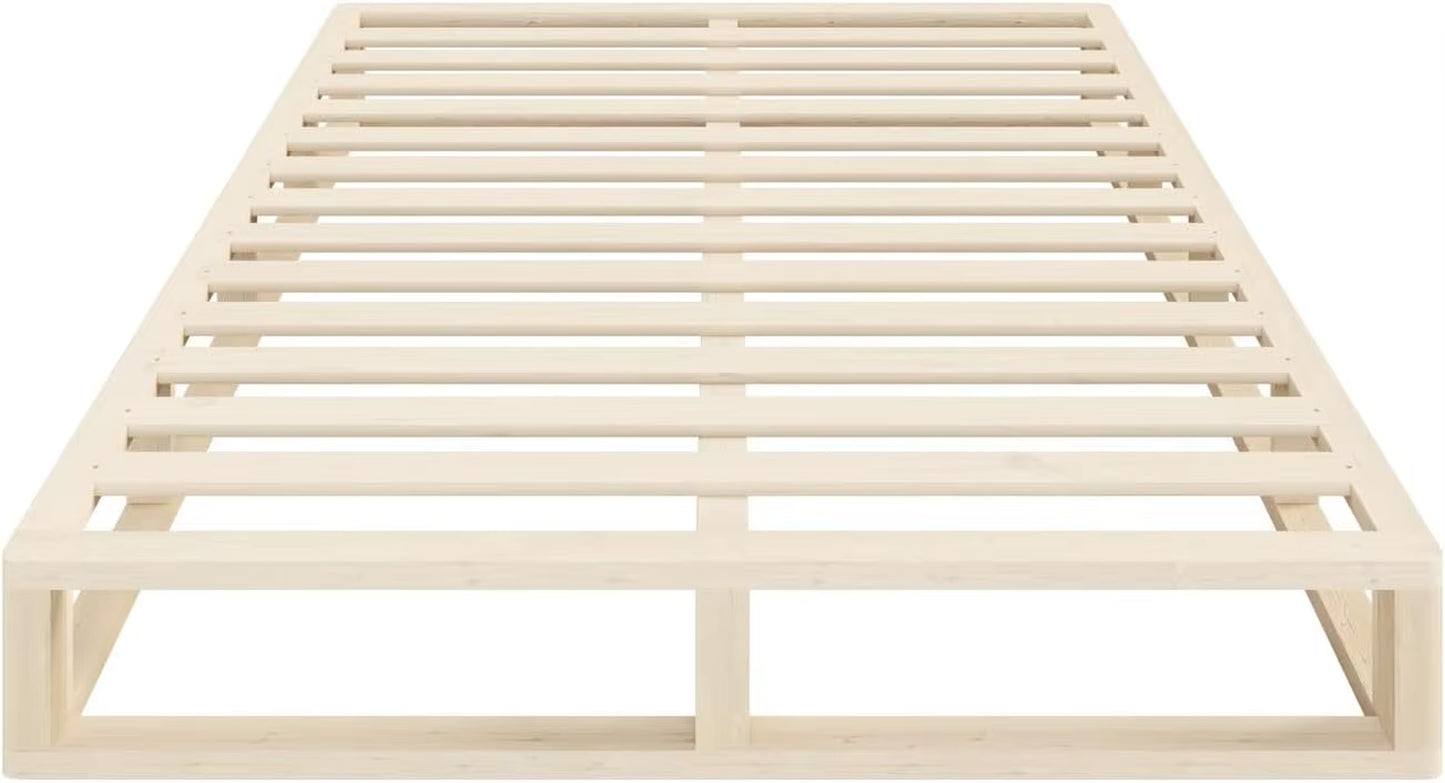 Queen Bed Frame with Solid Wood Frame Platform Bed and Wooden Bed Base