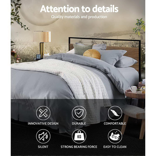 Artiss Dane Double Bed Frame - Industrial Metal & Wood Design - Deal Done