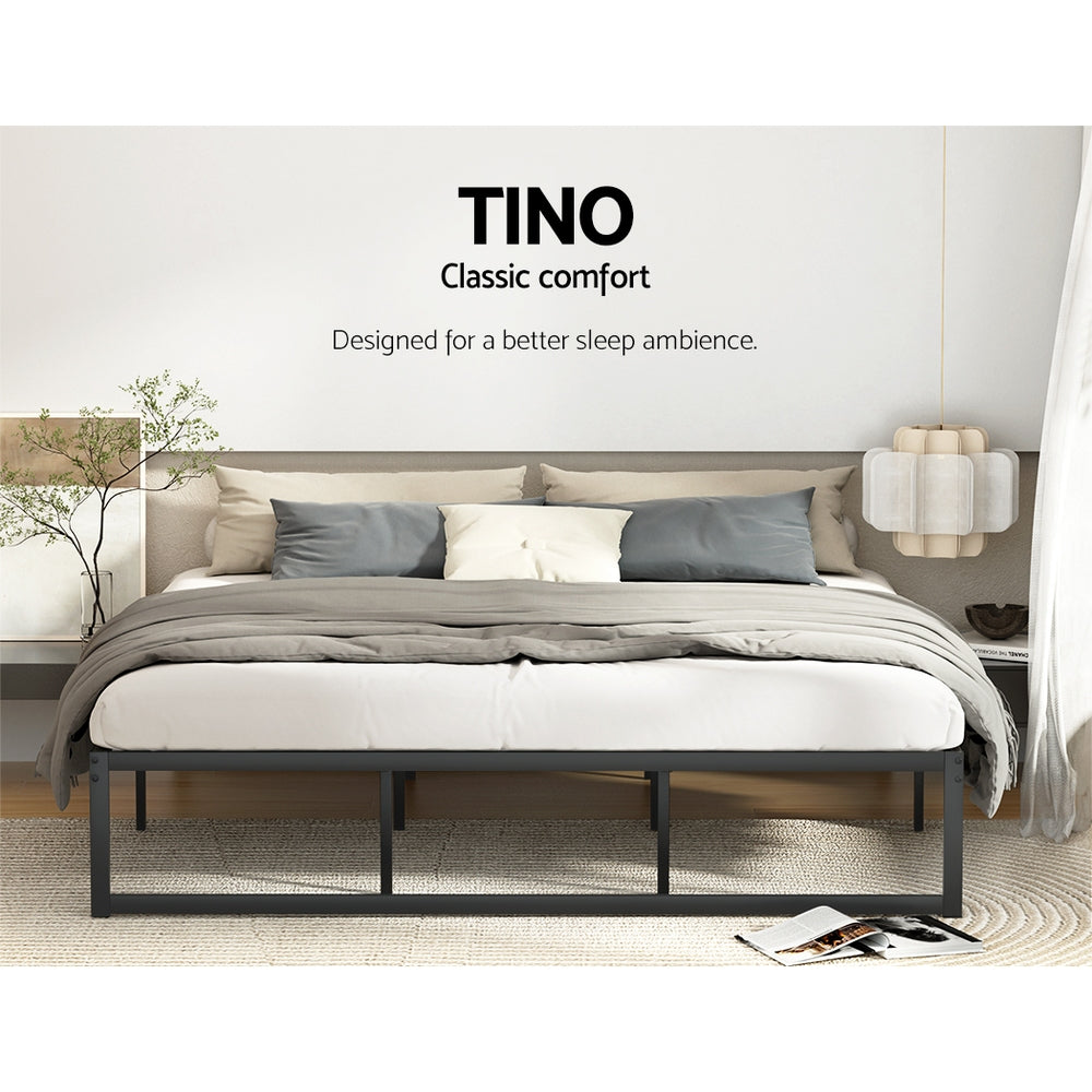 Artiss Tino Metal Bed Frame King - Black Steel Platform Bed - Deal Done