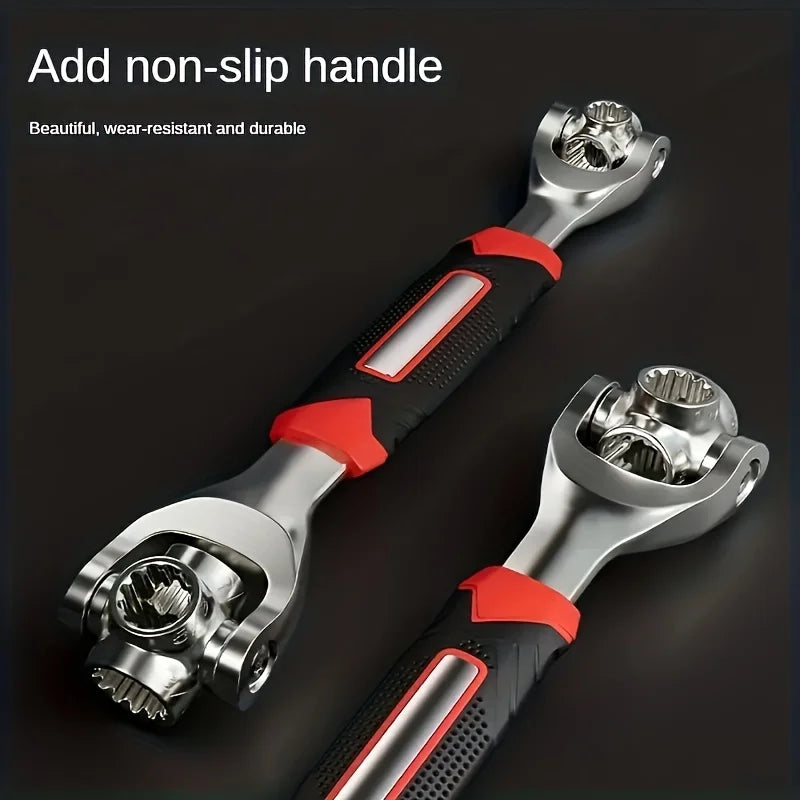 52-in-1 Universal Tool Set – 360° Adjustable Wrench Kit