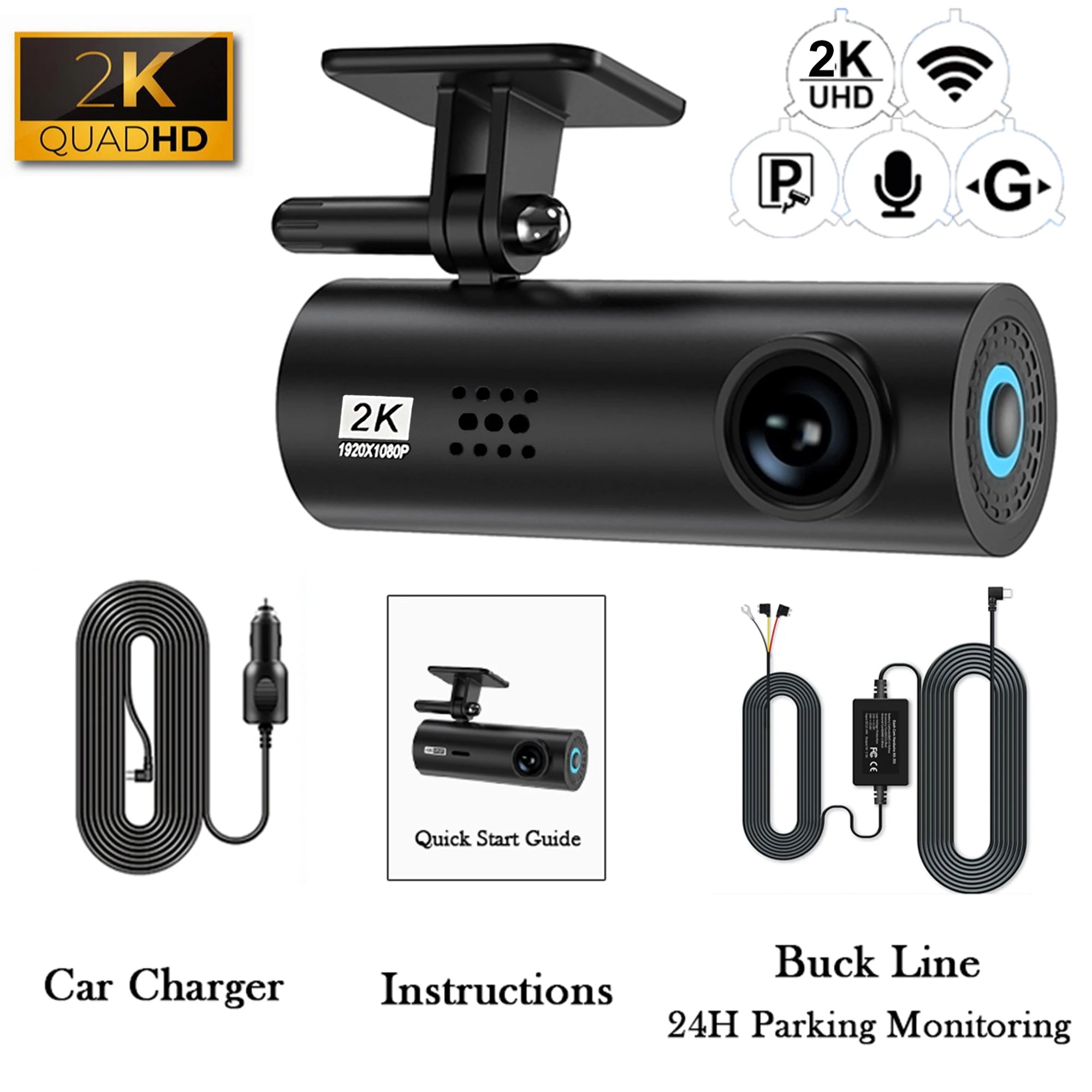 4K/2K WiFi Dash Cam – 24H Parking Monitor