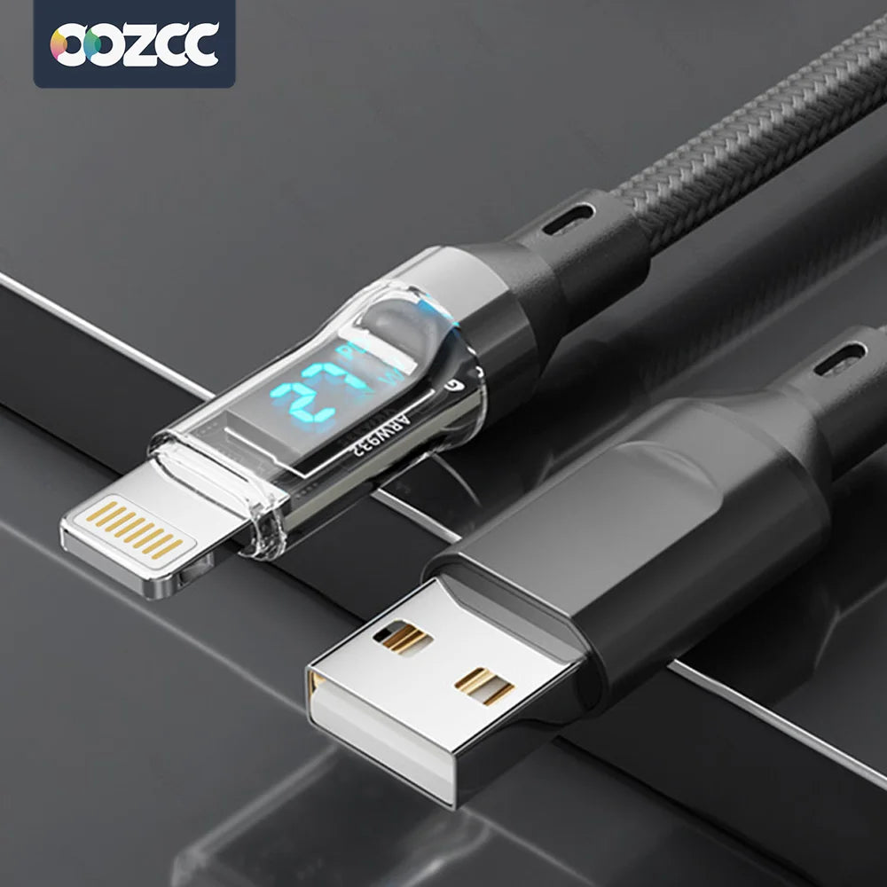 27W Fast Charge Cable – USB-A/Type-C to Lightning