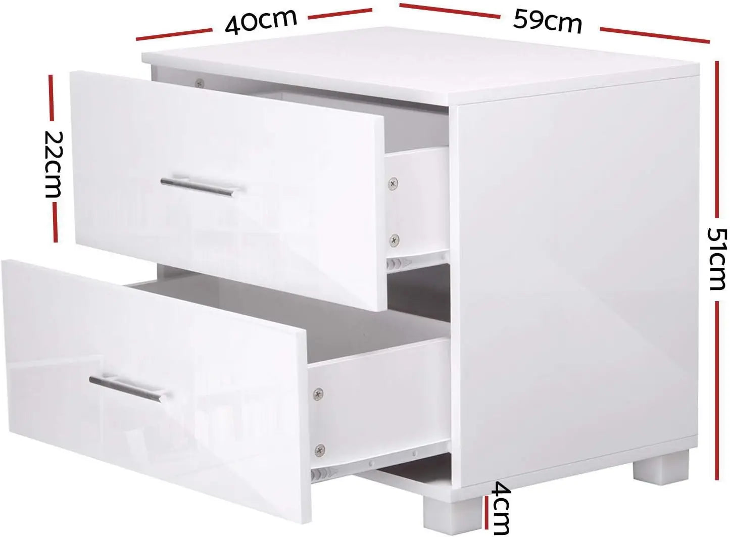 XMSJ Nightstand with 2 Drawers - Modern Moroccan White Bedside Table - Deal Done