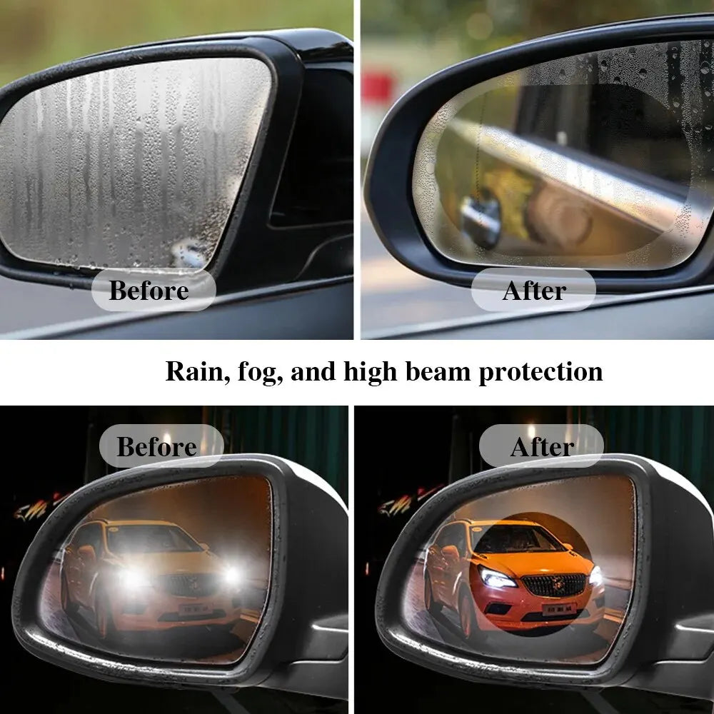 Anti-Fog Rainproof Rearview Mirror Film Cover 2pcs