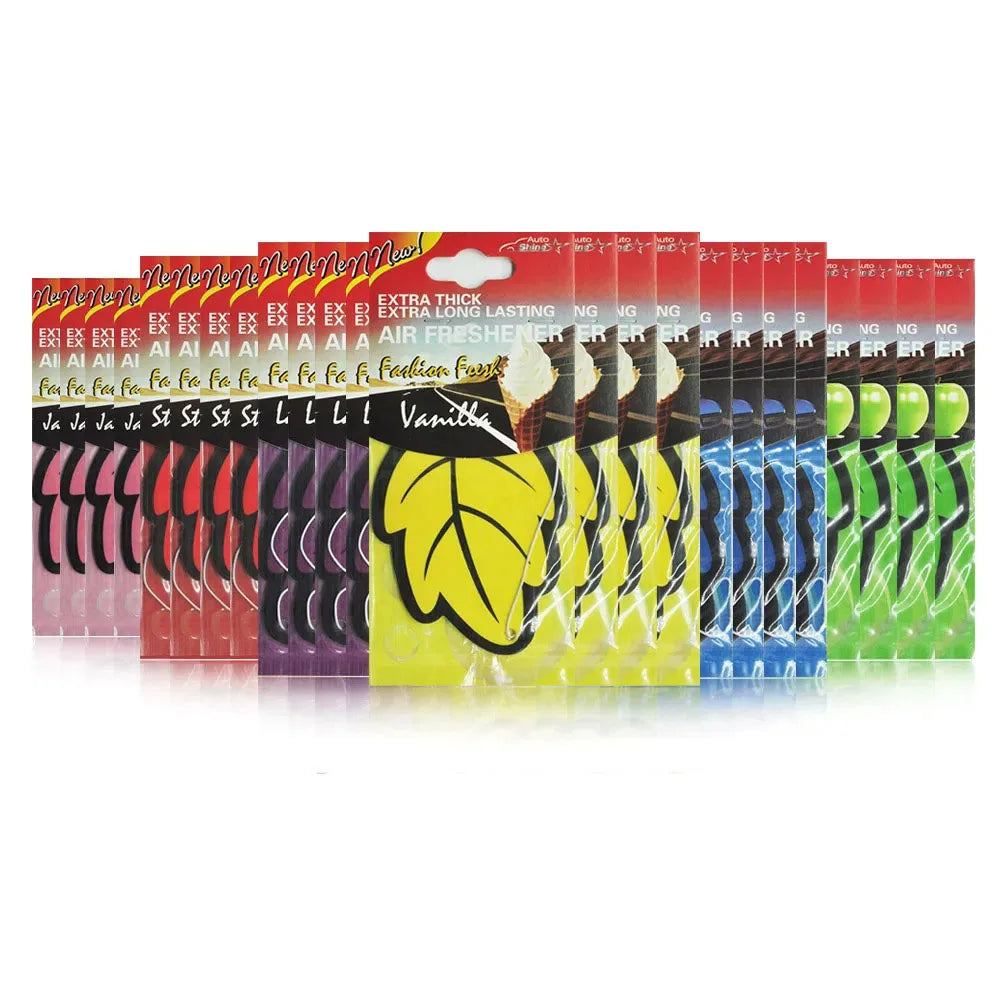 Hanging Car Air Freshener – Scented Leaf Shape (3–30 Pack)