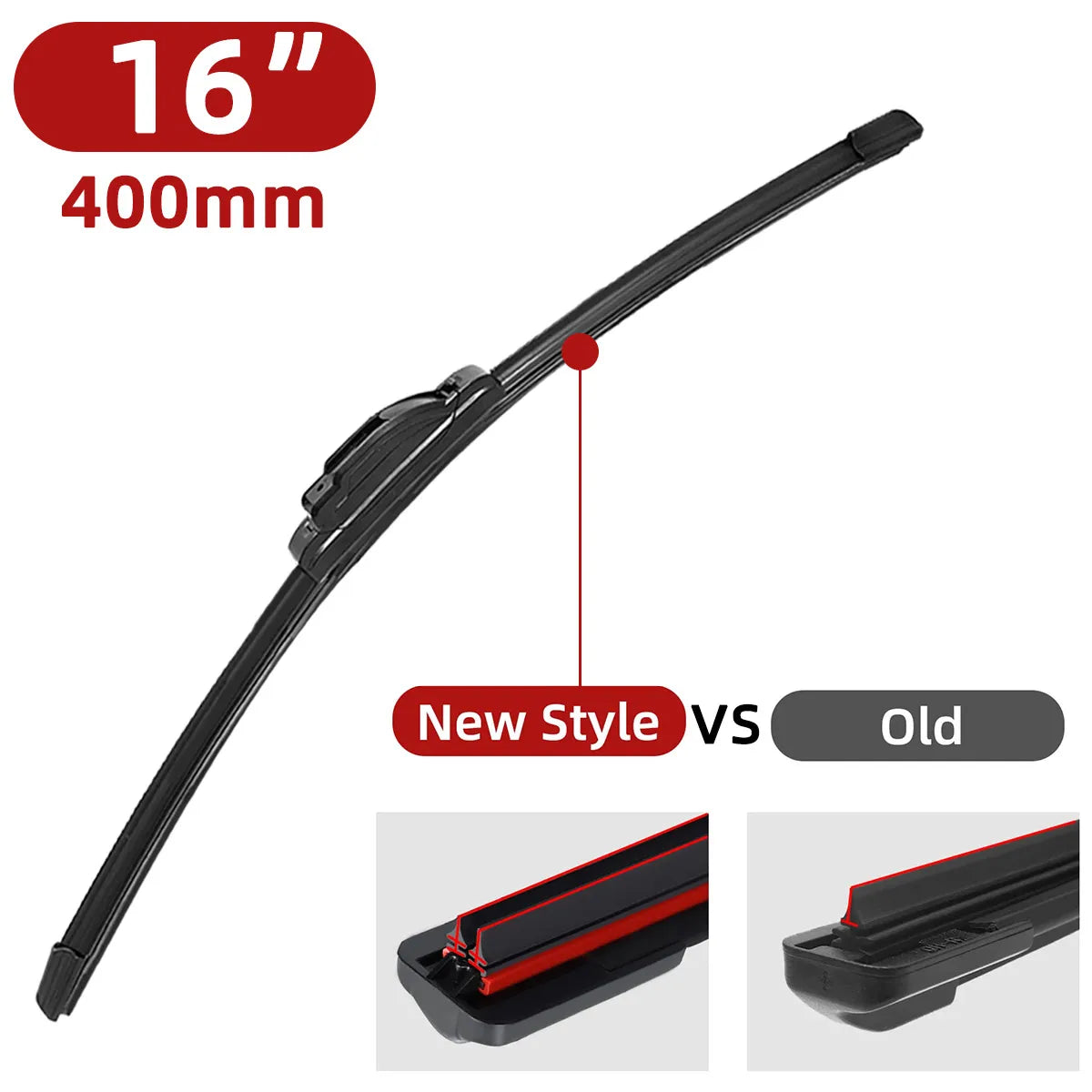 Double Rubber Wiper Blades J/U Hook – 14" to 26"