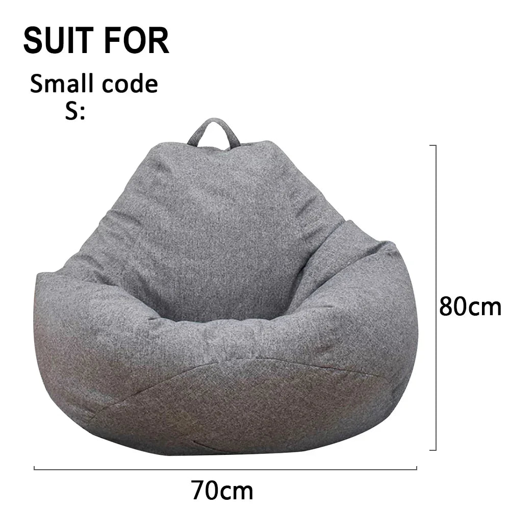 Bean Bag Sofa Cover Only 80x90cm - Linen Fabric Lazy Chair Cover (No Filler) - Deal Done