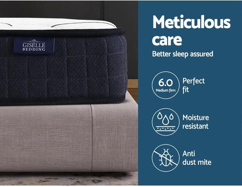 XMSJ Double Mattress 16cm Bonnell Foam - 6-Coil Spring System Euro Top 5Yrs Warranty - Deal Done