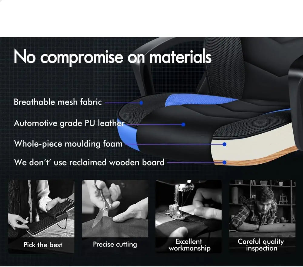 XMSJ Office Chair Height Adjustable - PU Leather Ergonomic Desk Chair with SGS Gas Lift - Deal Done