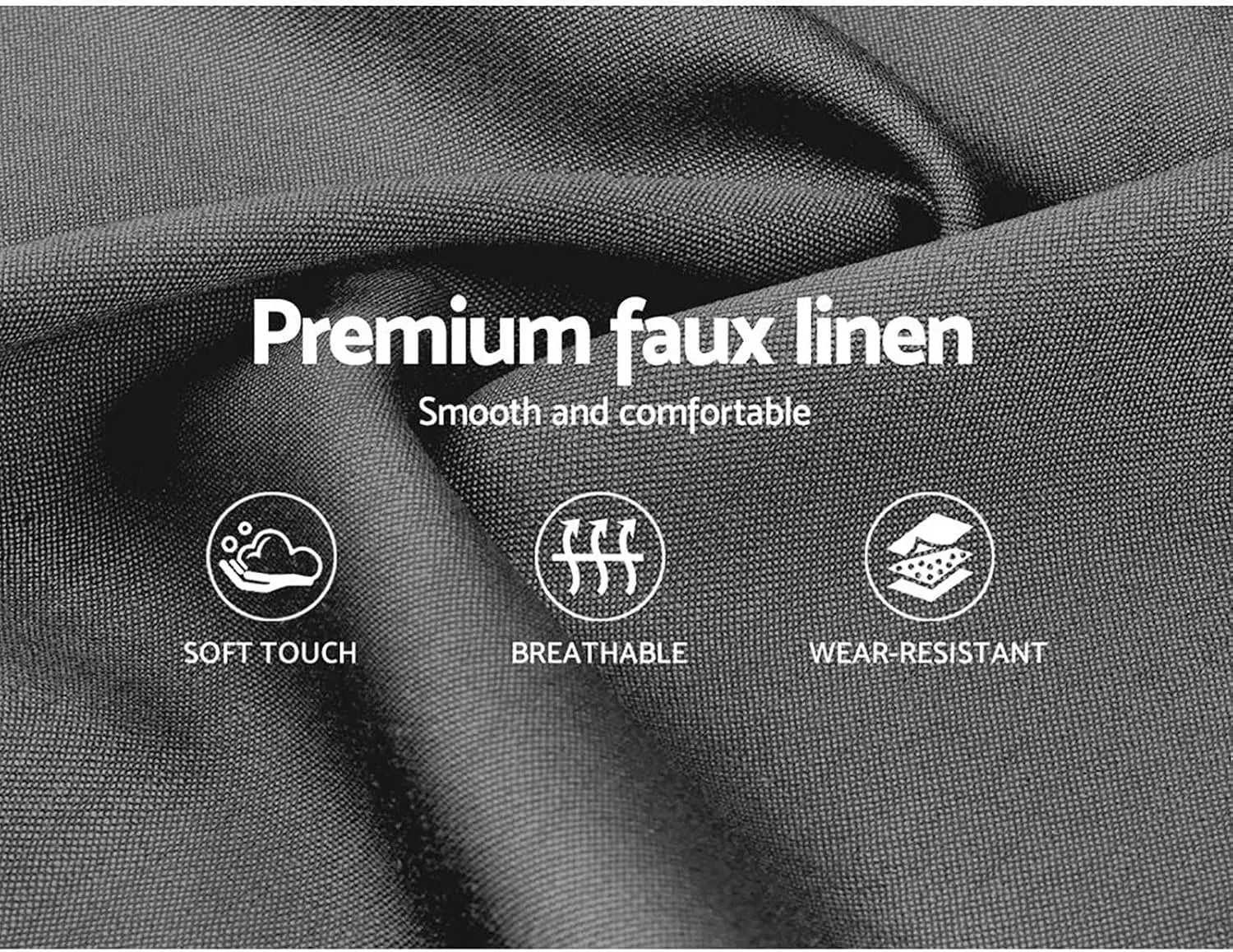 XMSJ Queen Bed Frame Platform Checkered Headboard - Upholstered Grey Fabric Wooden Base - Deal Done