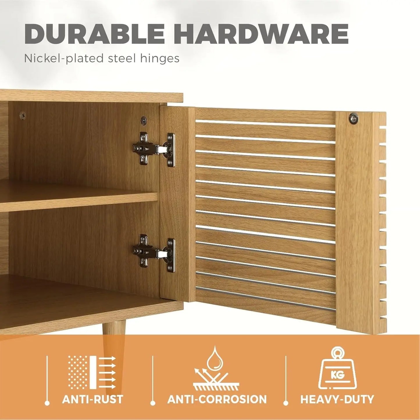 XMSJ TV Cabinet Stand 160cm - Modern with Line Decoration & 4 Side Cabinets - Deal Done