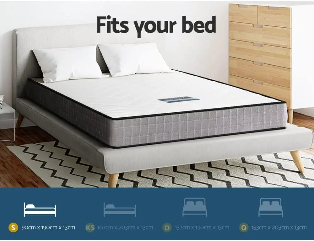 XMSJ Single Mattress 13cm Bonnell Spring - Firm Foam Topper 8 Inch - Deal Done