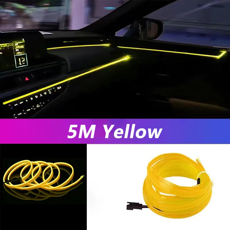 5M Car Interior LED Strip Ambient Light – 10 Colors