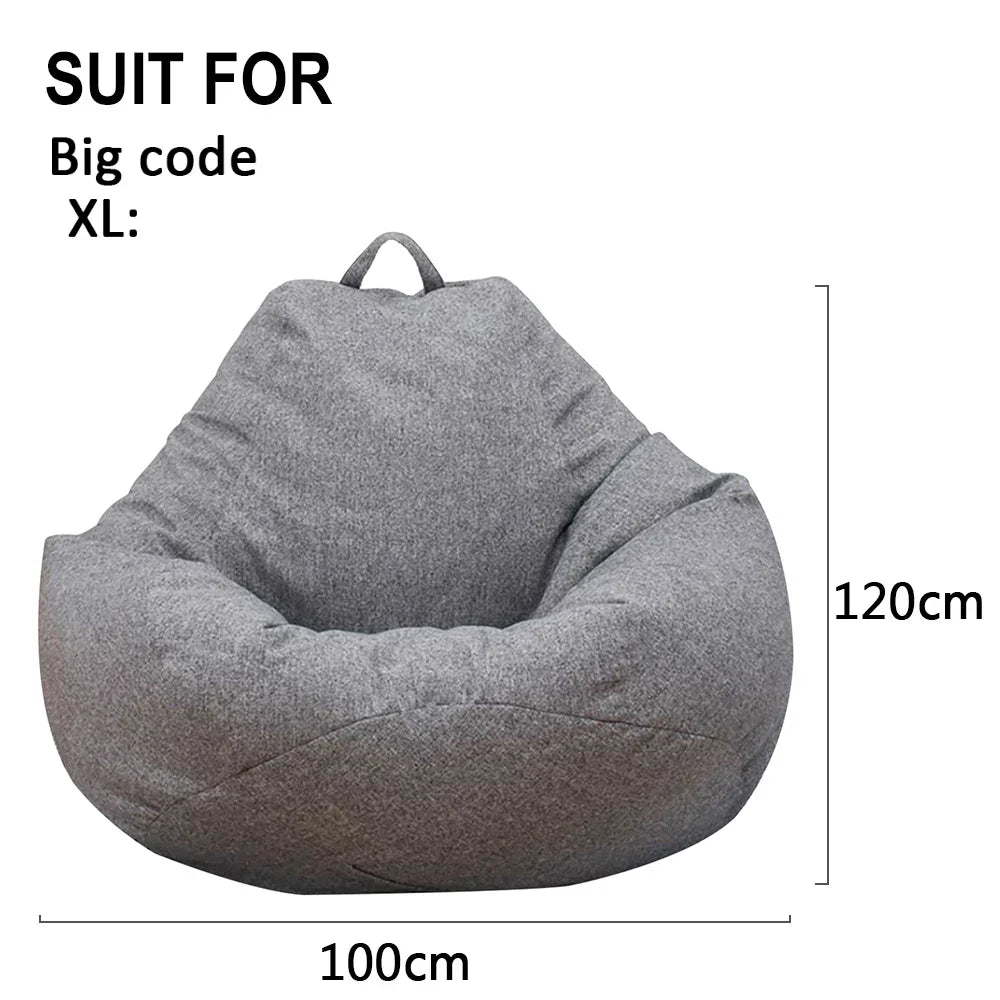 Bean Bag Sofa Cover Only 80x90cm - Linen Fabric Lazy Chair Cover (No Filler) - Deal Done