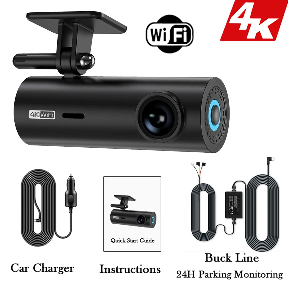 4K/2K WiFi Dash Cam – 24H Parking Monitor