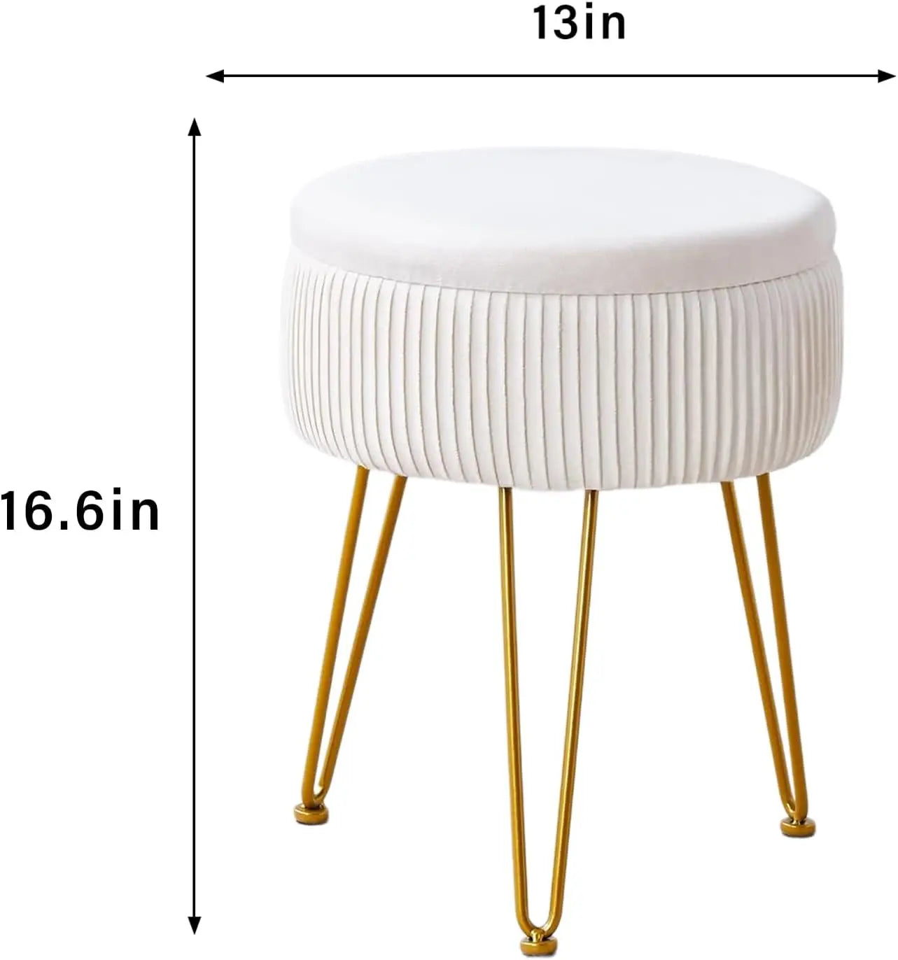 Foot Rest Stool Round - Upholstered Storage Ottoman with Memory Foam - Deal Done