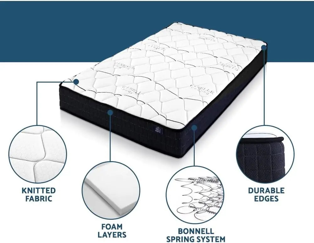 XMSJ Single Mattress 16cm (8") Bonnell Foam - 6-Coil Spring System Breathable Euro Top 5Yrs Warranty - Deal Done