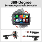 Hippcron 7" Portable CarPlay & Android Auto Car Radio
